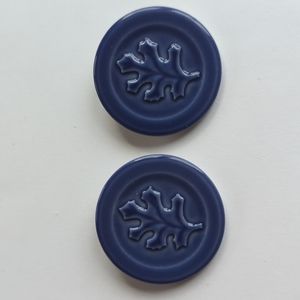 Vintage DANSK Blue Leaf Brooch Pin